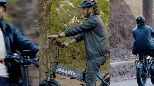 MS Dhoni Spotted Riding Made-in-India Doodle V3 Electric Bike