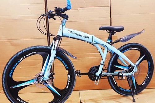 Edge Sky Blue Mercedes Benz Folding Cycle V/S Hybrid cycle Riverside 120 Grey Yellow